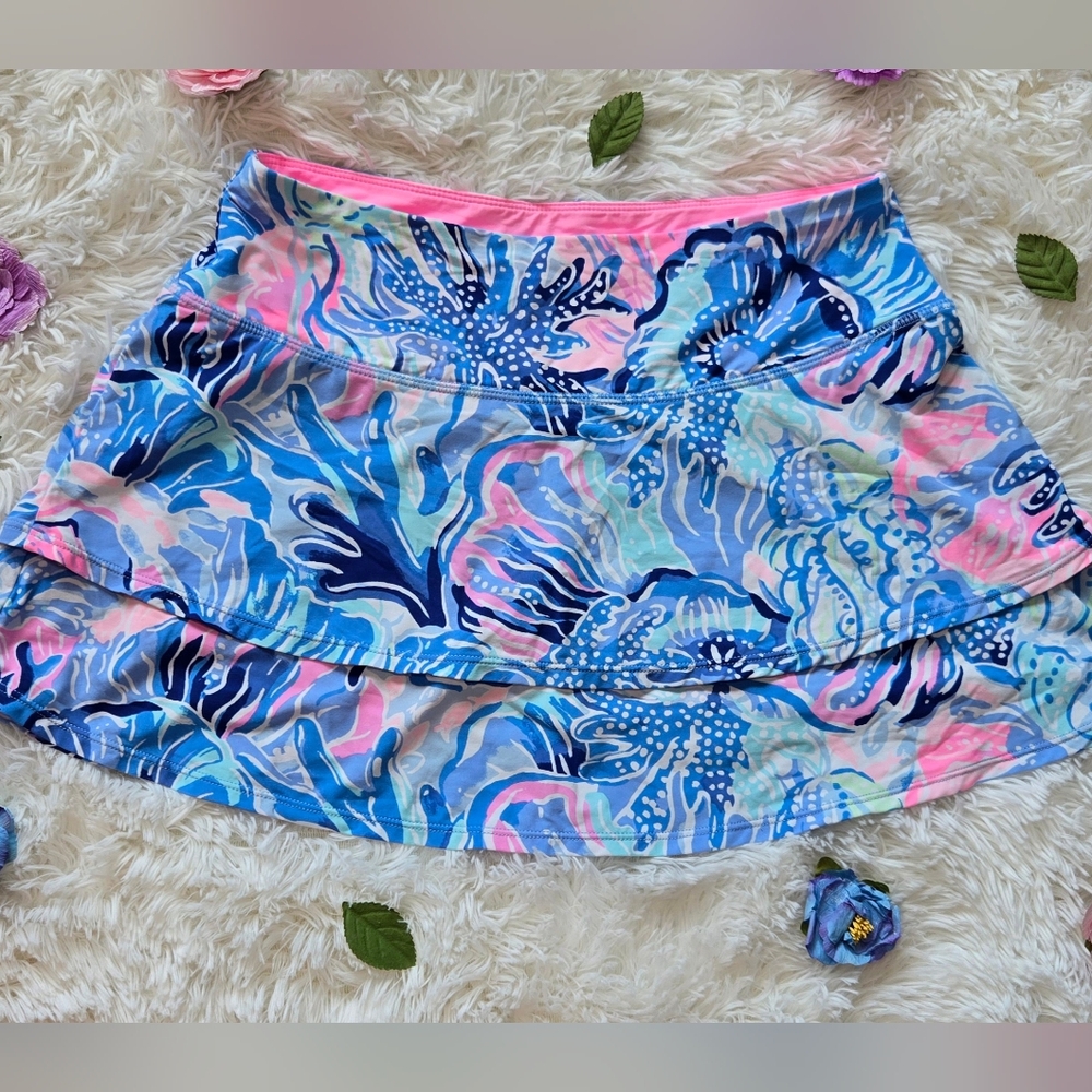 Lilly Pulitzer Pink & Blue LUXLETIC athletic skorts.